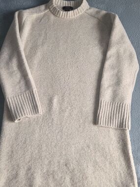 Dalia Soft Cream Long-Sleeve Crewneck Dress